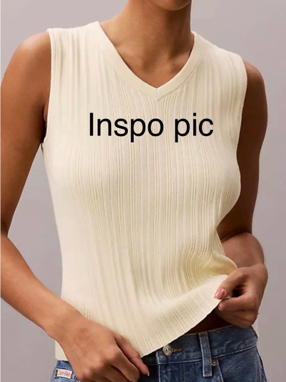 100% Silk Talbots Beige Ribbed V-Neck Sleeveless Tank Top